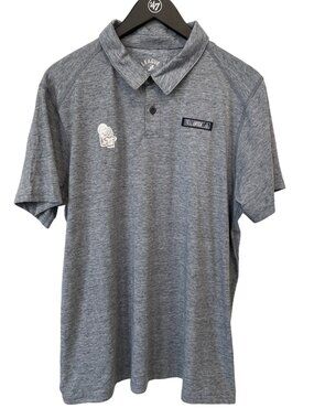 League 91 Telluride Short Sleeve Polo Shirt Mens Large Heathered Gray Golf NEW